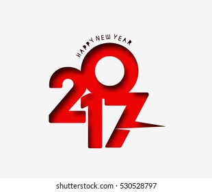 Happy new year 2017 Text Design for Flyers and Greetings Card. Vector illustration