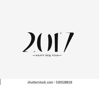 Happy new year 2017 Text Design for Flyers and Greetings Card. Vector illustration