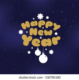 Happy New Year 2017 text design. Vector logo, typography. Usable as banner, greeting card, gift package etc.