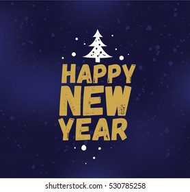 Happy New Year 2017 text design. Vector logo, typography. Usable as banner, greeting card, gift package etc.