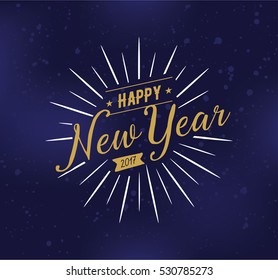 Happy New Year 2017 text design. Vector logo, typography. Usable as banner, greeting card, gift package etc.