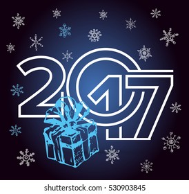 Happy new year 2017 Text Design vector