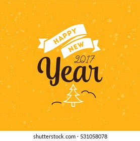 Happy New Year 2017 text design. Vector logo, typography. Usable as banner, greeting card, gift package etc.