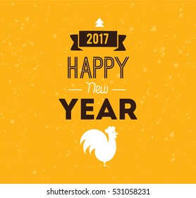 Happy New Year 2017 text design. Vector logo, typography. Usable as banner, greeting card, gift package etc.