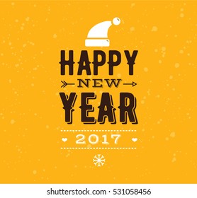 Happy New Year 2017 text design. Vector logo, typography. Usable as banner, greeting card, gift package etc.