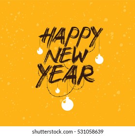 Happy New Year 2017 text design. Vector logo, typography. Usable as banner, greeting card, gift package etc.