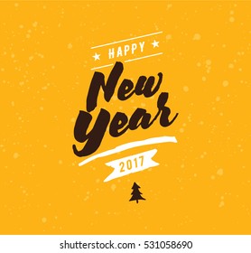 Happy New Year 2017 text design. Vector logo, typography. Usable as banner, greeting card, gift package etc.