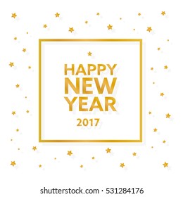 Happy new year 2017 text in frame vector illustration