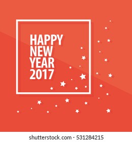 Happy new year 2017 text in frame vector illustration