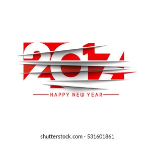 Happy new year 2017 Text Design for Flyers and Greetings Card. Vector illustration