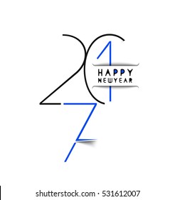 Happy new year 2017 Text Design for Flyers and Greetings Card. Vector illustration