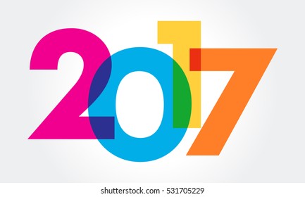 Happy new year 2017 Text Design vector