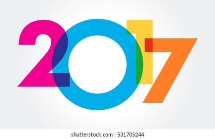Happy new year 2017 Text Design vector