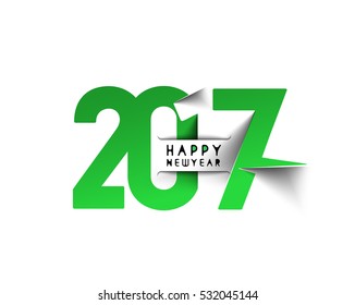 Happy new year 2017 Text Design for Flyers and Greetings Card. Vector illustration