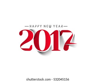 Happy new year 2017 Text Design for Flyers and Greetings Card. Vector illustration