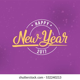 Happy New Year 2017 text design. Vector logo, typography. Usable as banner, greeting card, gift package etc. 