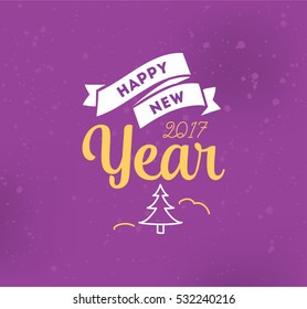 Happy New Year 2017 text design. Vector logo, typography. Usable as banner, greeting card, gift package etc. 
