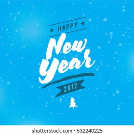 Happy New Year 2017 text design. Vector logo, typography. Usable as banner, greeting card, gift package etc. 