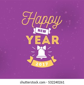 Happy New Year 2017 text design. Vector logo, typography. Usable as banner, greeting card, gift package etc. 