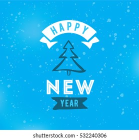 Happy New Year 2017 text design. Vector logo, typography. Usable as banner, greeting card, gift package etc. 