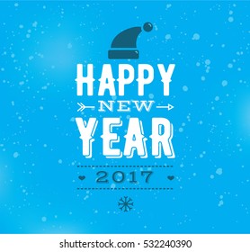 Happy New Year 2017 text design. Vector logo, typography. Usable as banner, greeting card, gift package etc. 