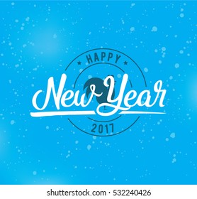 Happy New Year 2017 text design. Vector logo, typography. Usable as banner, greeting card, gift package etc.  