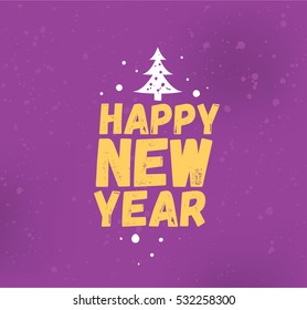 Happy New Year 2017 text design. Vector logo, typography. Usable as banner, greeting card, gift package etc. 