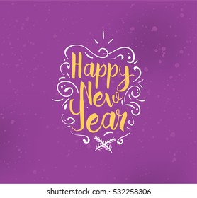 Happy New Year 2017 text design. Vector logo, typography. Usable as banner, greeting card, gift package etc. 