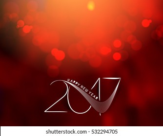 Happy new year 2017 Text Design for Flyers and Greetings Card. Vector illustration