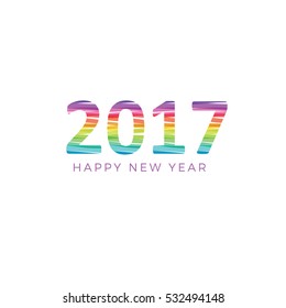 Happy new year 2017 Text Design vector, Colorful 2017 poster design