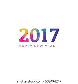 Happy new year 2017 Text Design vector, Colorful 2017 poster design