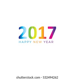 Happy new year 2017 Text Design vector, Colorful 2017 poster design