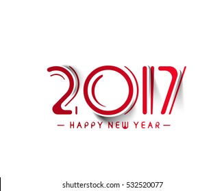 Happy new year 2017 Text Design for Flyers and Greetings Card. Vector illustration