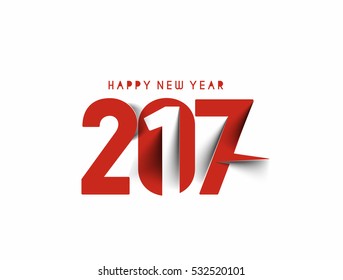 Happy new year 2017 Text Design for Flyers and Greetings Card. Vector illustration