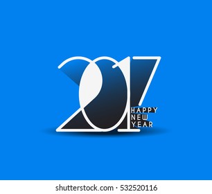 Happy new year 2017 Text Design for Flyers and Greetings Card. Vector illustration