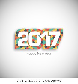 Happy new year 2017 Text Design vector.