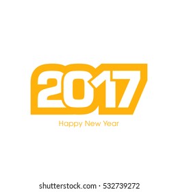 Happy new year 2017 Text Design vector.