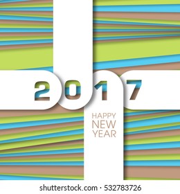 Happy new year 2017 Text Design vector.