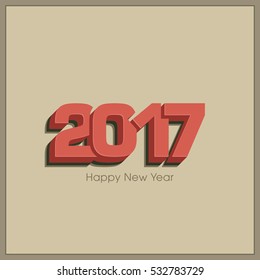 Happy new year 2017 Text Design vector.