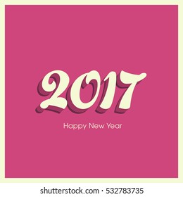 Happy new year 2017 Text Design vector.