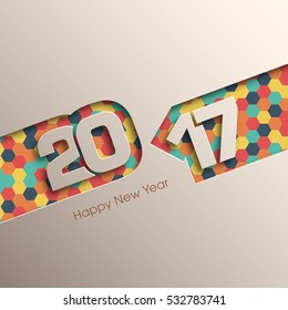 Happy new year 2017 Text Design vector.