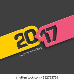 Happy new year 2017 Text Design vector.