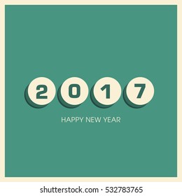Happy new year 2017 Text Design vector.