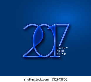Happy new year 2017 Text Design for Flyers and Greetings Card. Vector illustration