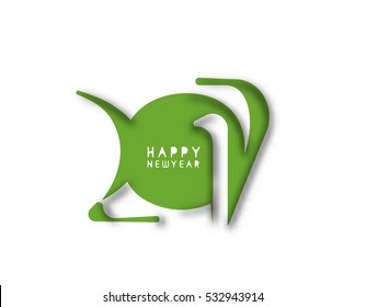 Happy new year 2017 Text Design for Flyers and Greetings Card. Vector illustration