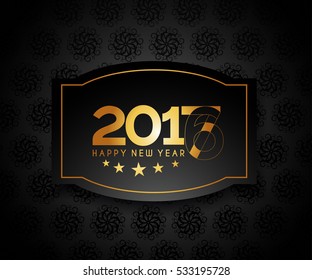 Happy new year 2017 Text Design for Flyers and Greetings Card. Vector illustration