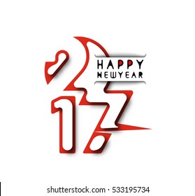 Happy new year 2017 Text Design for Flyers and Greetings Card. Vector illustration