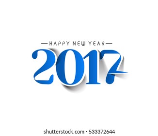 Happy new year 2017 Text Design for Flyers and Greetings Card. Vector illustration