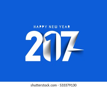 Happy new year 2017 Text Design for Flyers and Greetings Card. Vector illustration