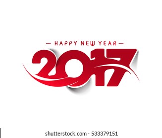 Happy new year 2017 Text Design for Flyers and Greetings Card. Vector illustration